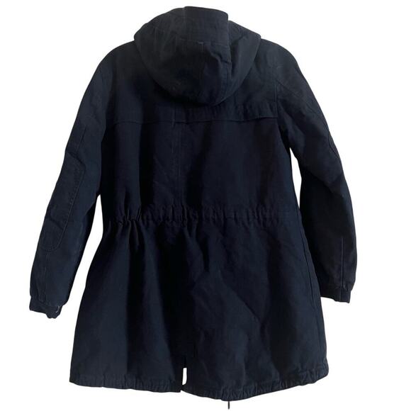 Navy Adidas Drawstring Canvas  Coat- Size M - Picture 2 of 11